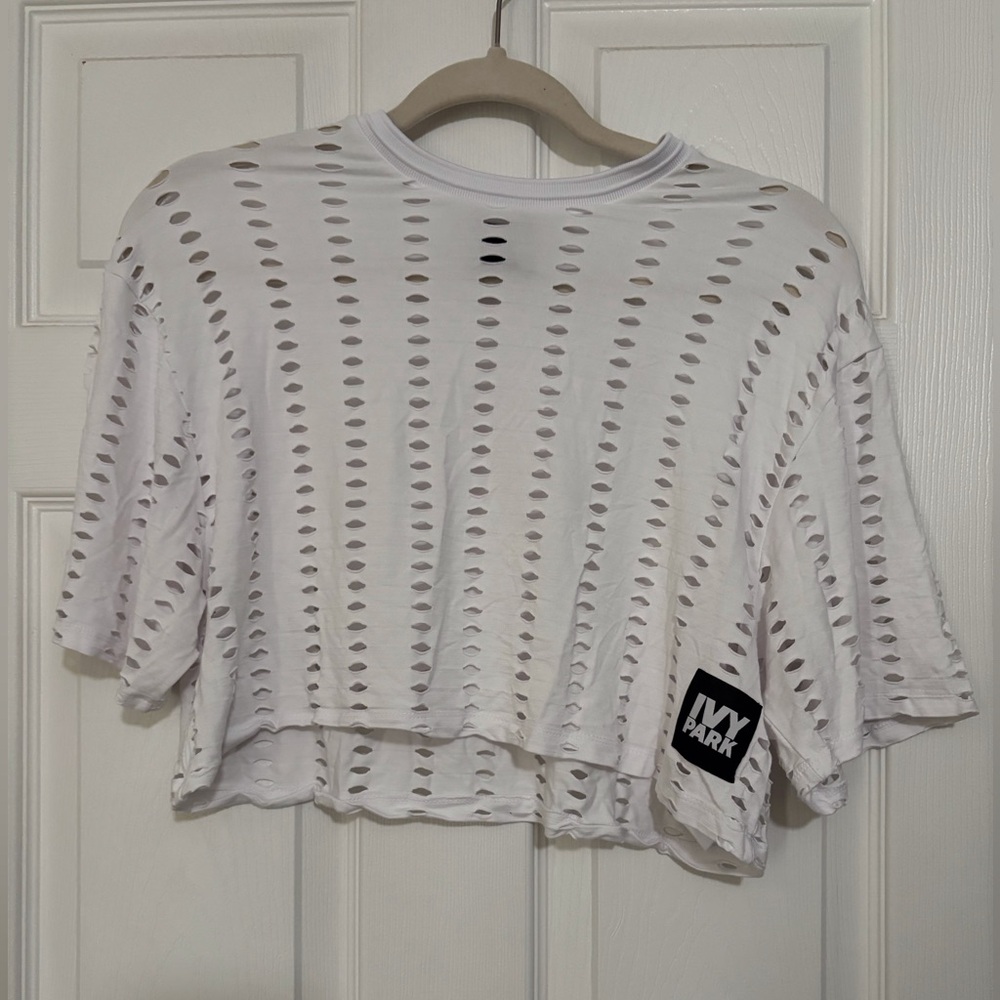 IVY PARK White Cropped Top